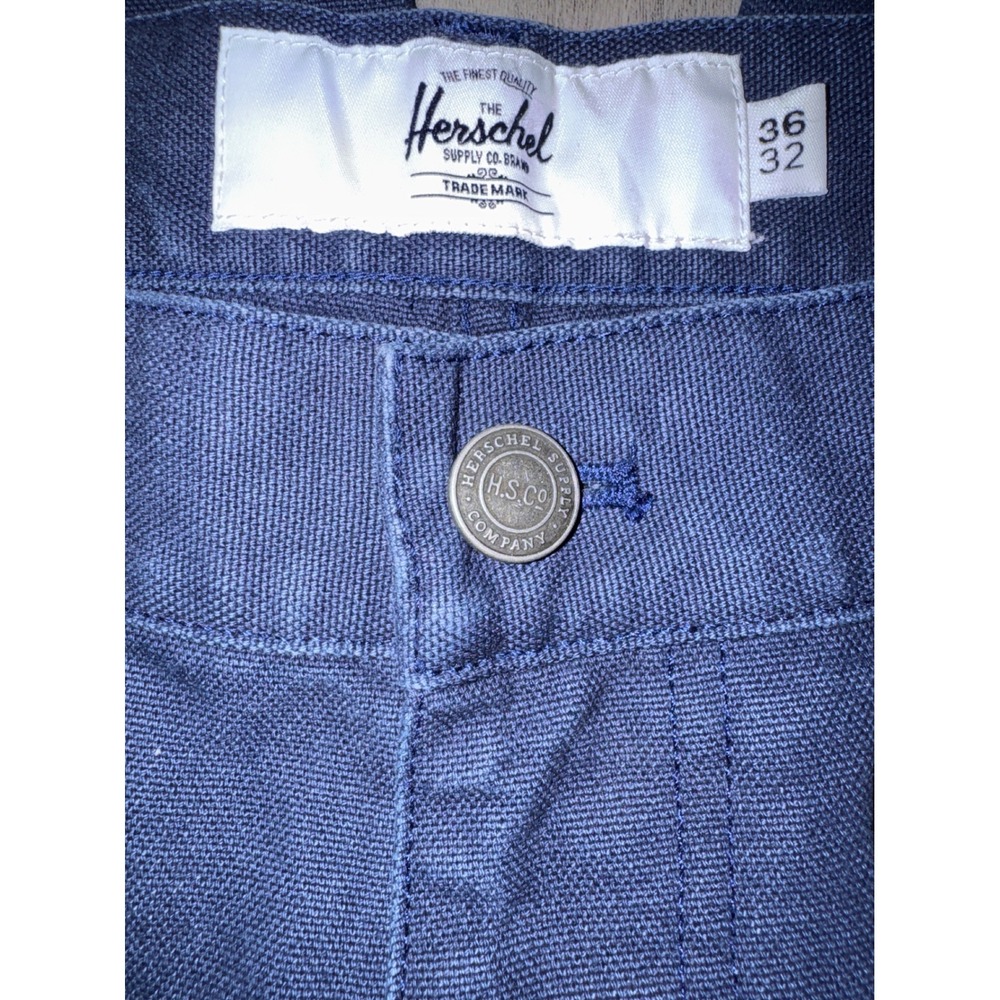 New Herschel Supply Co Mens Double Knee Utility Pants Navy Blue 36x32 Carpenter - Picture 3 of 6